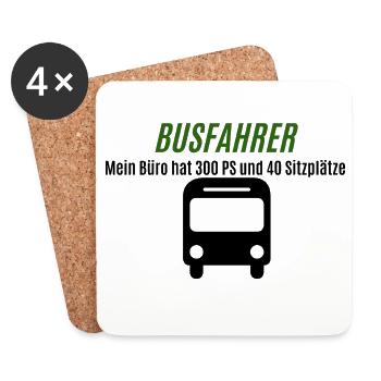 Bus Driver Green Logo Shirt - Coasters (set of 4) - white - Front