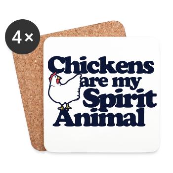 Les poules sont mon animal spirituel - Dessous de verre (lot de 4) - blanc - Devant