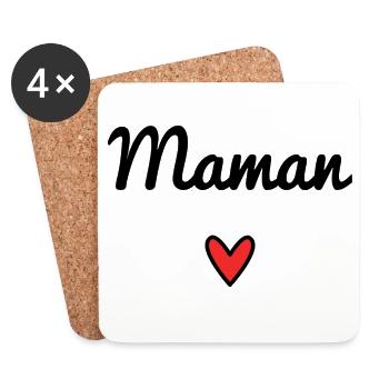 HERZ. MAMA. MUTTERTAG. PARTY. ALLES GUTE ZUM GEBURTSTAG - Untersetzer (4er-Set) - Weiß - Vorne