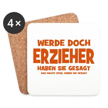 Why don't you become an educator, they said - That makes S - Coasters (set of 4) - white - Front