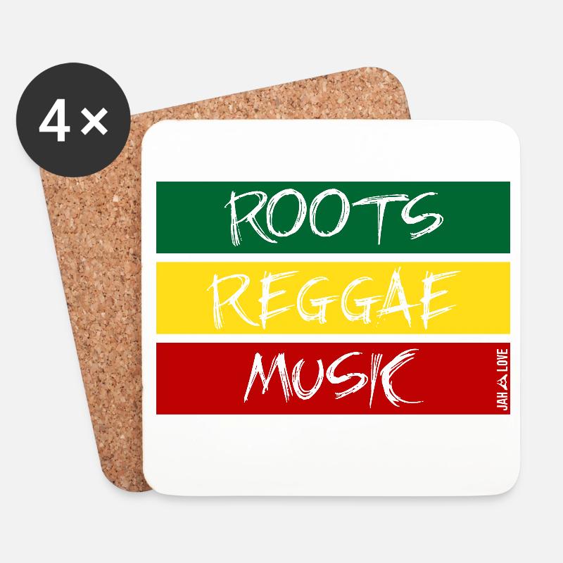 Roots-Reggae-Musik - Untersetzer (4er-Set) - Weiß