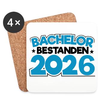 Bachelor 2026 Abschluss Promotion Sponsion - Untersetzer (4er-Set) - Weiß - Vorne