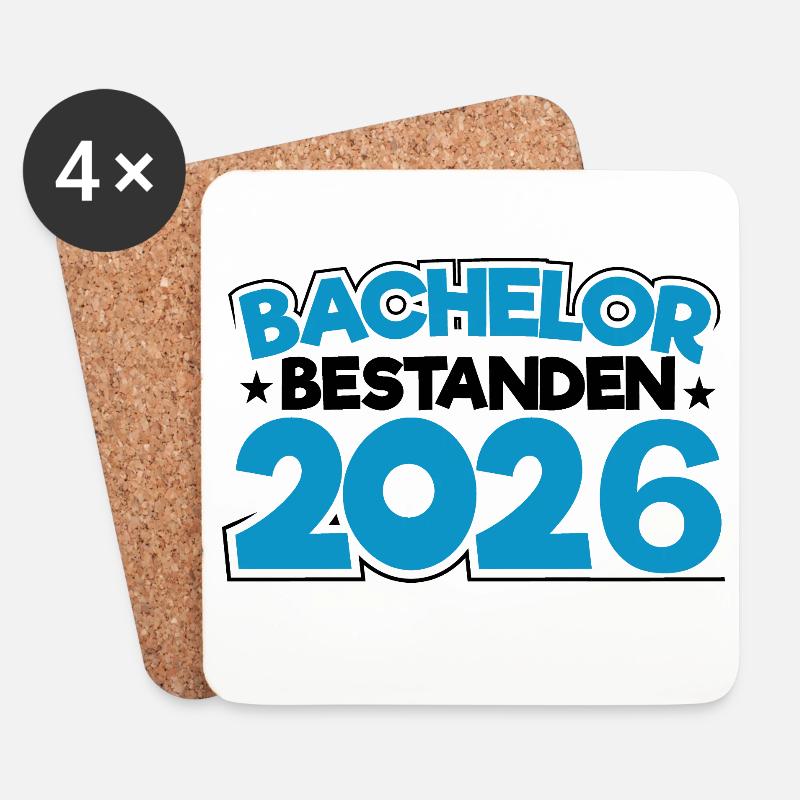 Bachelor 2026 Abschluss Promotion Sponsion - Untersetzer (4er-Set) - Weiß