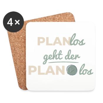 The plan starts haphazardly Beige Scandi Typography - Coasters (set of 4) - white - Front
