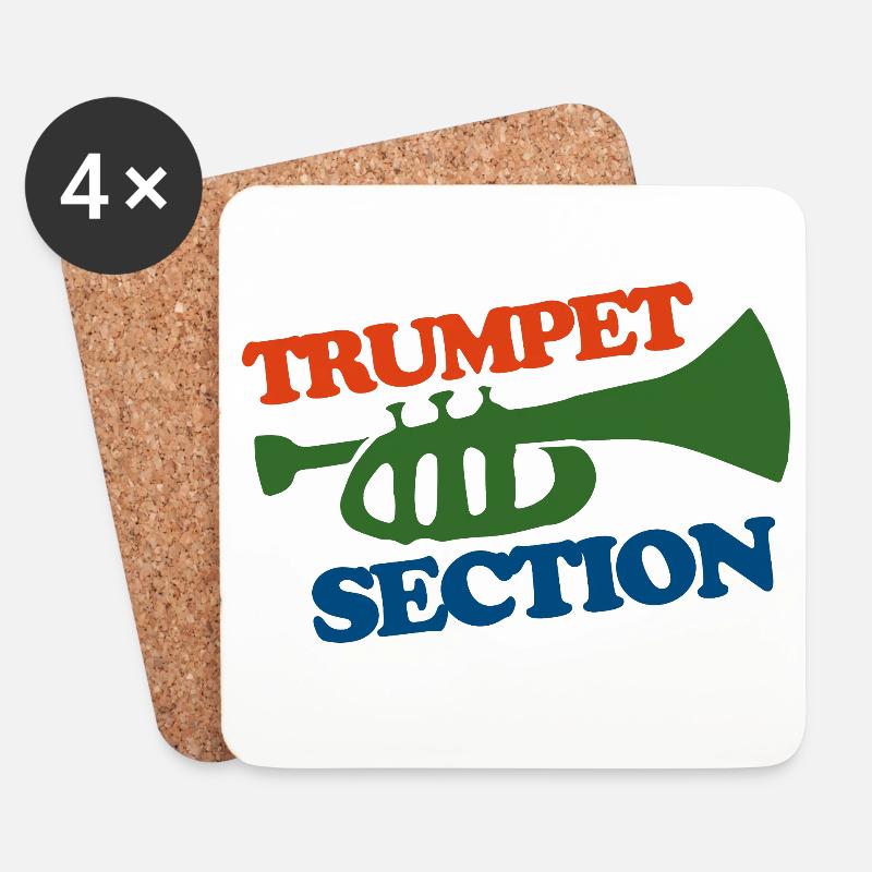 Trompetensektion Logo Tee - Untersetzer (4er-Set) - Weiß