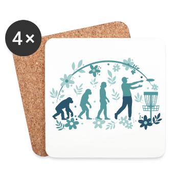 Disc Golf Evolution Drôle de Disc Golfeur Flying Disc - Dessous de verre (lot de 4) - blanc - Devant