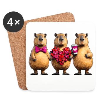 Love Beaver Trio - Dessous de verre (lot de 4) - blanc - Devant
