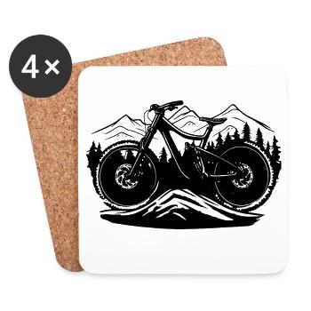 Mountain biking - Coasters (set of 4) - white - Front