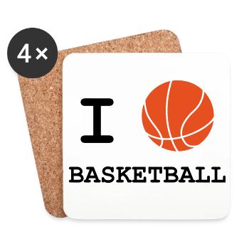 Ich liebe Basketball - Untersetzer (4er-Set) - Weiß - Vorne