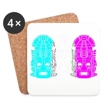 Mayan calendar aztec Inca - Coasters (set of 4) - white - Front