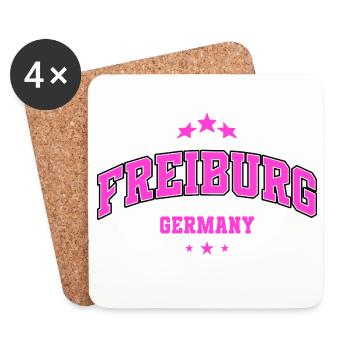Freiburg Pink City Emblem - Coasters (set of 4) - white - Front
