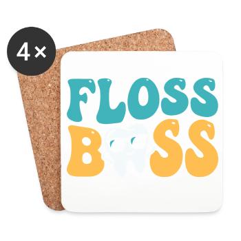 Assistant dentaire dentaire Floss - Dessous de verre (lot de 4) - blanc - Devant
