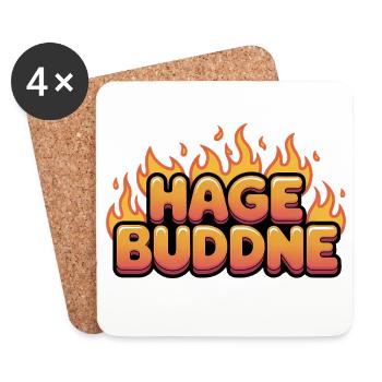Hagebuddne – Lustige Deutsche Memes - Untersetzer (4er-Set) - Weiß - Vorne
