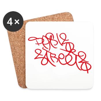 Paris Streets Street Art Souvenir - Coasters (set of 4) - white - Front