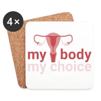 mon corps. my_choice. - Dessous de verre (lot de 4) - blanc - Devant