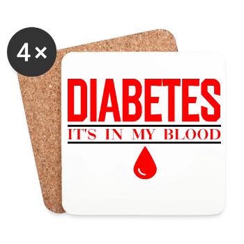 Diabetes Bloodline Bold Typography - Coasters (set of 4) - white - Front