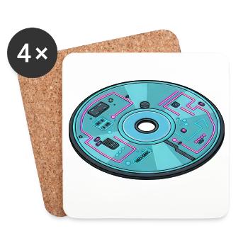 Digital Future Computer 90s Retro Design - Coasters (set of 4) - white - Front