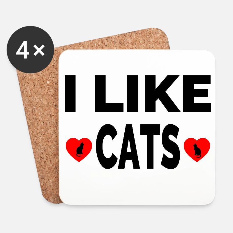 Katzen - Untersetzer (4er-Set) - Weiß