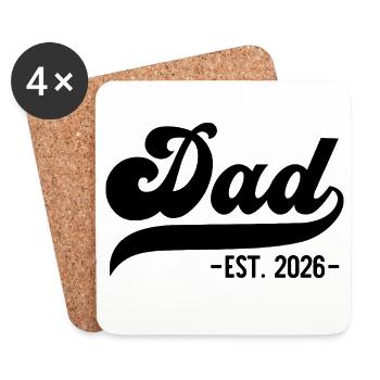 For Proud Dads – Dad EST. 2026 - Coasters (set of 4) - white - Front