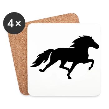 Cheval islandais dans le pass de course - Dessous de verre (lot de 4) - blanc - Devant