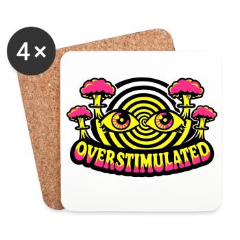 Overstimulated Psychedelic Eyes - Untersetzer (4er-Set) - Weiß - Vorne
