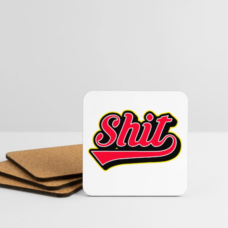 Logo du script de mot merdique Dessous de verre (lot de 4)
