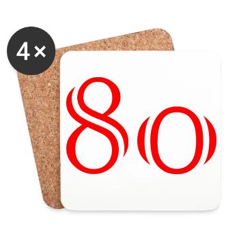 80. 80 YEARS. 80th ANNIVERSARY. 80 YEARS ANNIVERSARY. - Coasters (set of 4) - white - Front