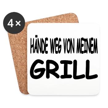 Grillen - Untersetzer (4er-Set) - Weiß - Vorne