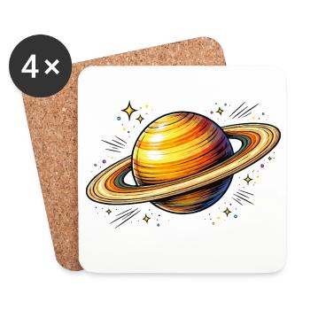 Planet Saturn  - Untersetzer (4er-Set) - Weiß - Vorne