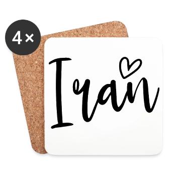 Iran Heart Women's Love Iran - Untersetzer (4er-Set) - Weiß - Vorne