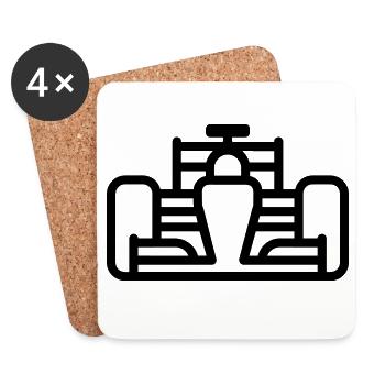 Race Car - Coasters (set of 4) - white - Front