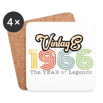 1966 Vintage - Untersetzer (4er-Set) - Weiß - Vorne