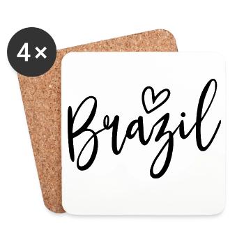 Les femmes du cœur du Brésil aiment le Brésil - Dessous de verre (lot de 4) - blanc - Devant