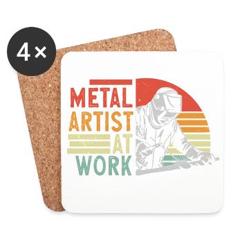 Metal Artist At Work - Coasters (set of 4) - white - Front