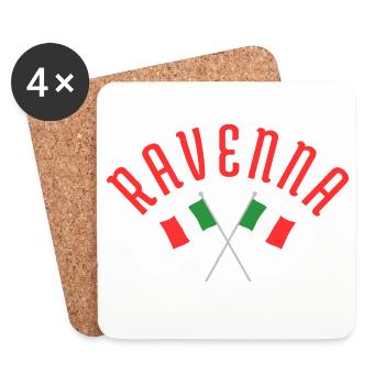 Ravenna Italien Flaggenemblem - Untersetzer (4er-Set) - Weiß - Vorne
