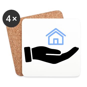 Hand holding house property - Coasters (set of 4) - white - Front