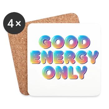 Only Good Energy – Faute de frappe 3D colorée - Dessous de verre (lot de 4) - blanc - Devant