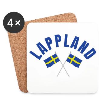 Laponie Deux drapeaux suédois - Dessous de verre (lot de 4) - blanc - Devant