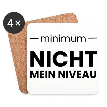 Minimum ist nicht mein NIVEAU - Untersetzer (4er-Set) - Weiß - Vorne