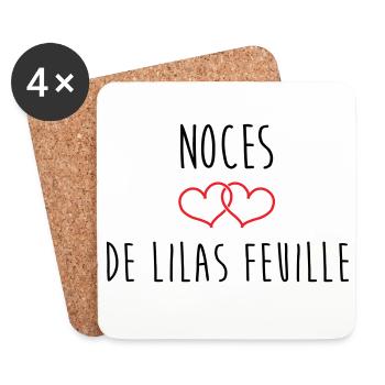 Noces de Lilas 63 ans de mariage - Dessous de verre (lot de 4) - blanc - Devant