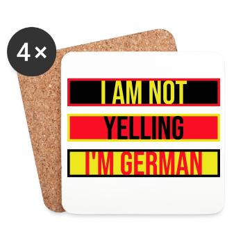 I Am Not Yelling I'm German Lustig Deutsch Spruch - Untersetzer (4er-Set) - Weiß - Vorne
