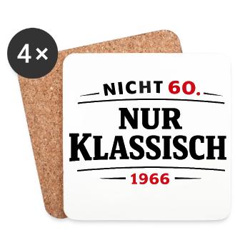 60. Geburtstag Jahrgang 1966 - Untersetzer (4er-Set) - Weiß - Vorne