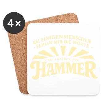 Bei_manchen_menschen_fehlt_mir_der_Hammer - Coasters (set of 4) - white - Front