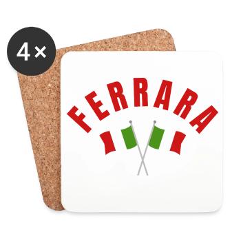 Emblème des drapeaux italiens de Ferrare - Dessous de verre (lot de 4) - blanc - Devant