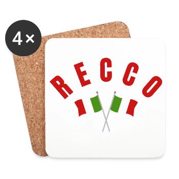 Recco Drapeaux italiens croisés - Dessous de verre (lot de 4) - blanc - Devant