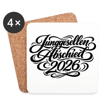 Junggesellenabschied 2026 Jga - Untersetzer (4er-Set) - Weiß - Vorne