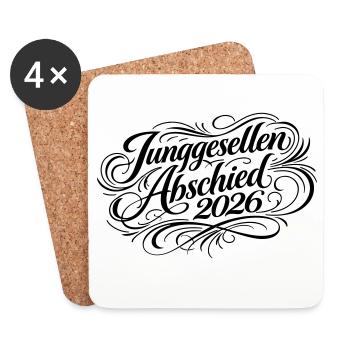 Junggesellen Abschied 2026 Jga - Untersetzer (4er-Set) - Weiß - Vorne