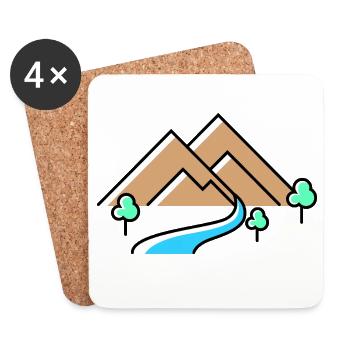 Monts de Berge - Dessous de verre (lot de 4) - blanc - Devant