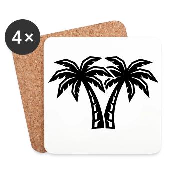 Palm Island Icon - Coasters (set of 4) - white - Front