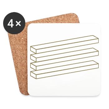 Optical Illusion Geometry Minimalist Puzzle - Coasters (set of 4) - white - Front